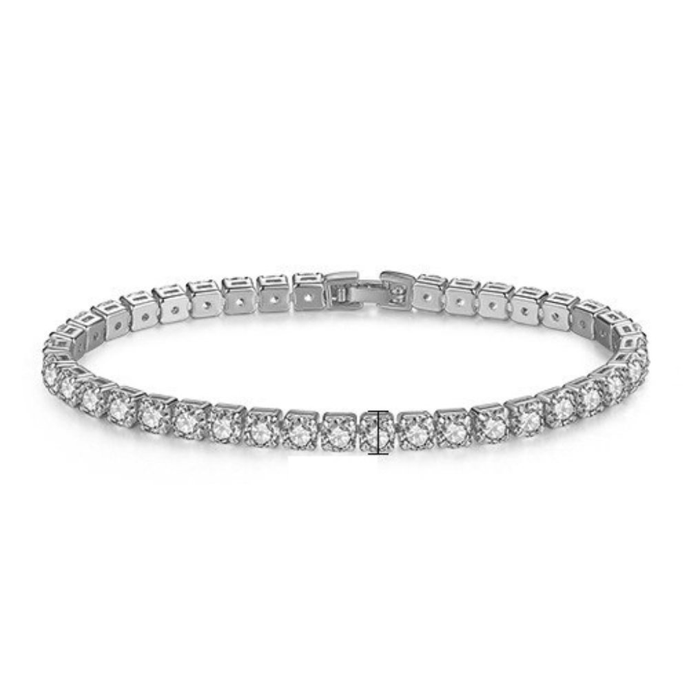 Sterling Silver Tennis Bracelet 17CM Ships USA